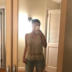 Beige lace top